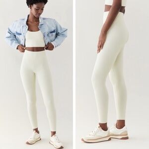 Year of ours ribbed high waisted leggings in Bone